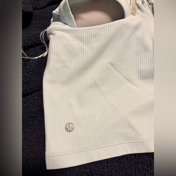NWOT Lululemon Nulu Ribbed Asymmetrical Yoga Tank Top in Sheer Blue - Picture 8 of 11